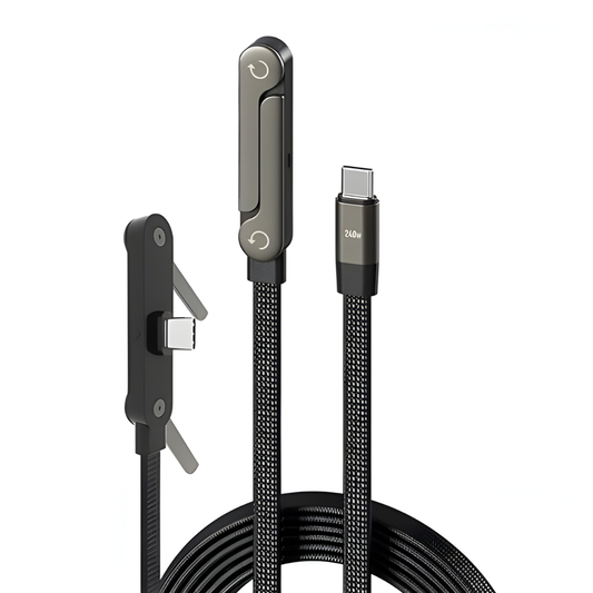 GrunX TikTok 240W fast charging cable with foldable phone stand