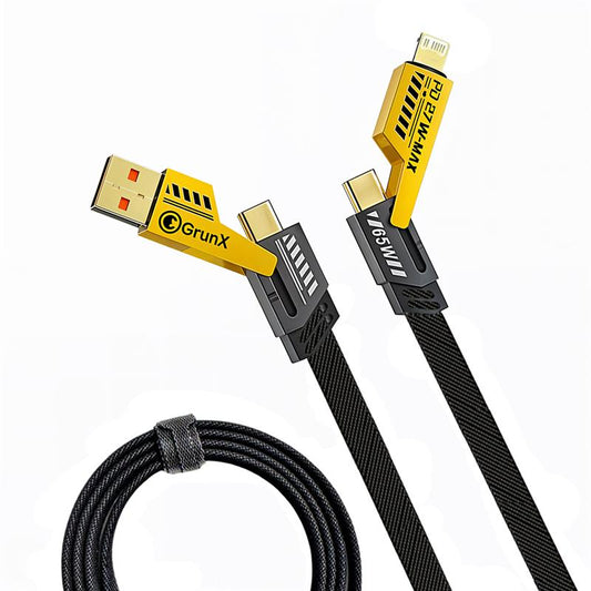 GrunX 4 in 1 fast charging cable for iPhone and Android