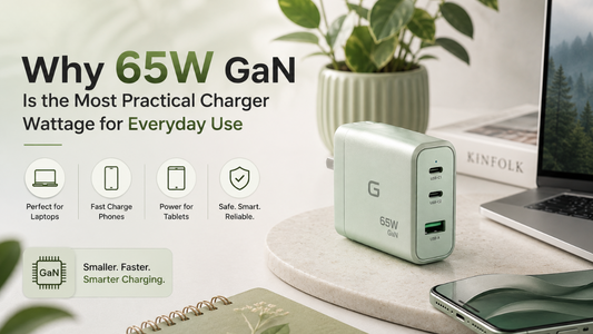 65W GaN charger with dual USB-C and USB-A ports - practical fast charger for everyday use
