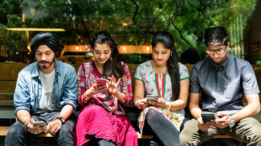 Gen Z lifestyle concept showing youth using smartphones, social media, fashion trends and digital culture representing modern generation habits