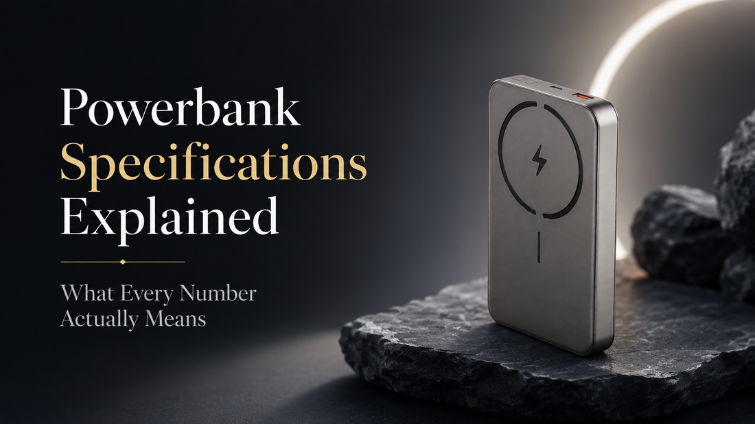 Power bank specifications explained featuring a premium magnetic wireless power bank with fast charging, portable battery pack, and compact metal design.