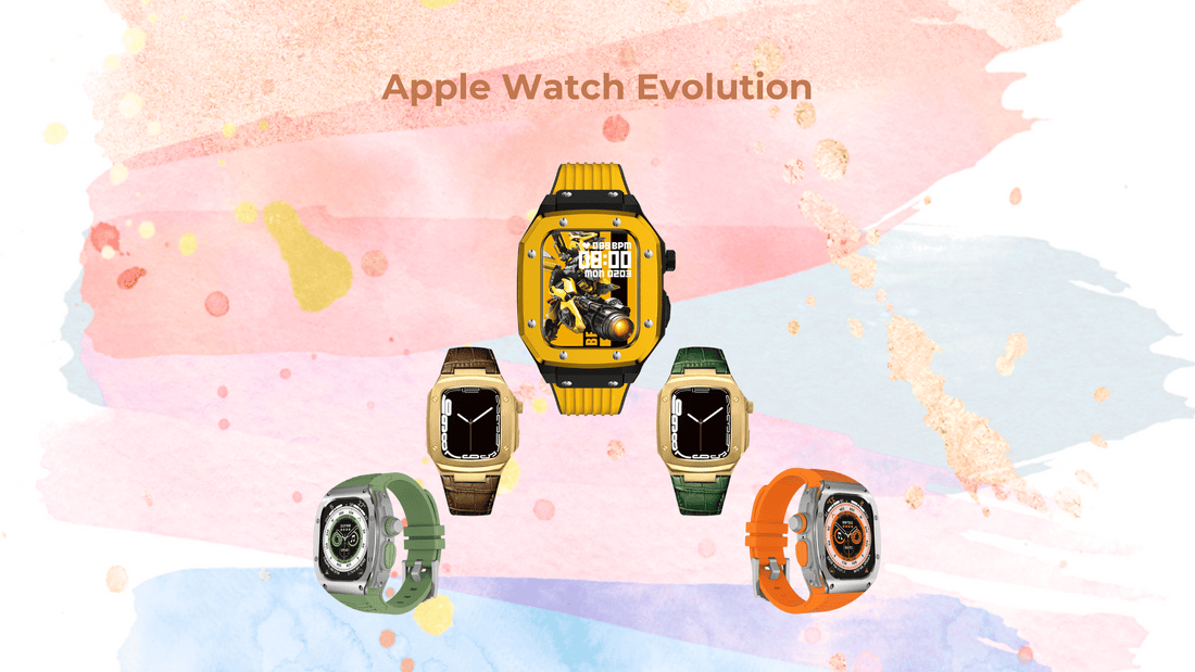 Apple Watch – A Journey Through Time showcasing its evolution from 2015 to 2024