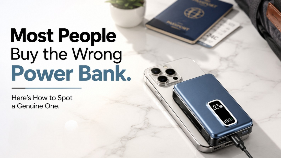 How to buy a genuine power bank online in India - digital display power bank charging iPhone