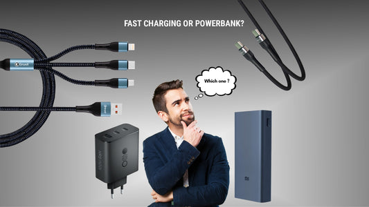 Power bank and fast charger side by side comparison for choosing the best portable charging option in 2025