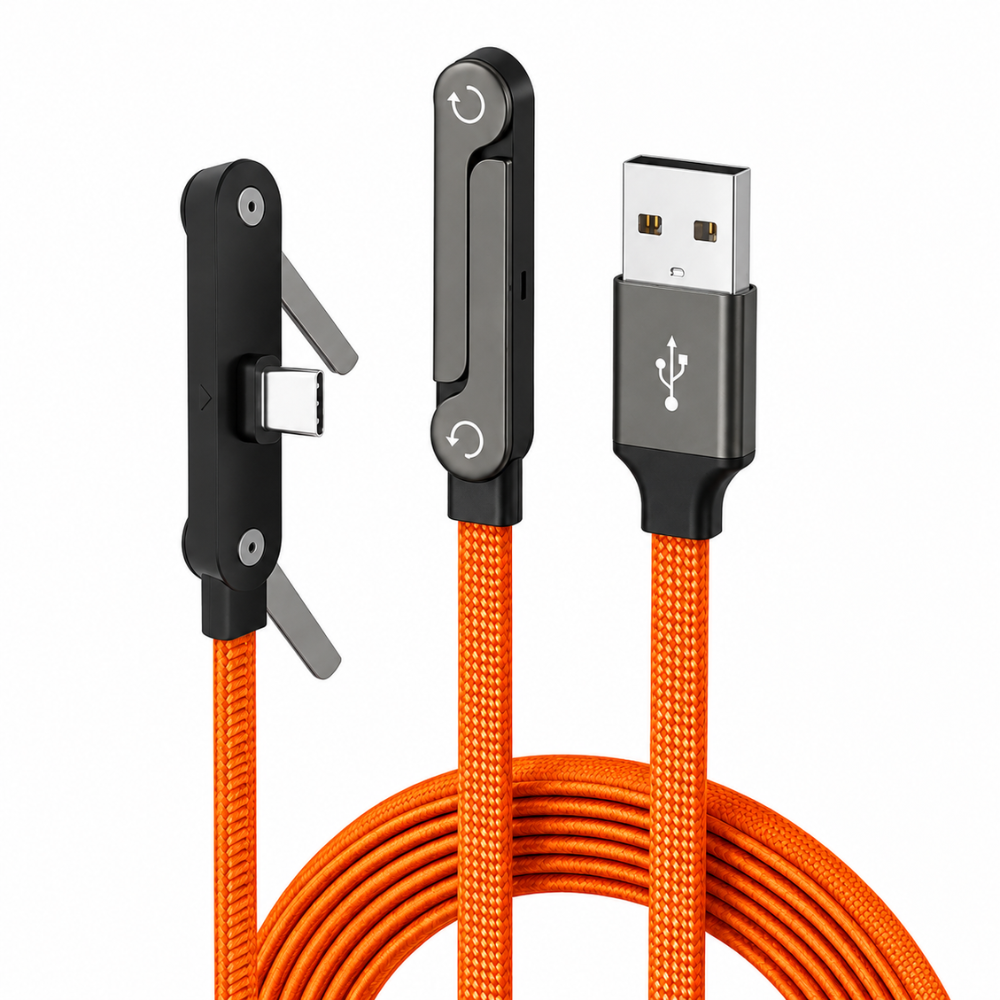 240W Type C Fast Charging Cable with Foldable Phone Stand | 6-Month Warranty