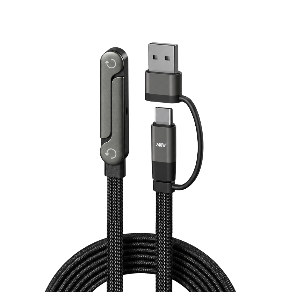 240W Type C Fast Charging Cable with Foldable Phone Stand | 6-Month Warranty
