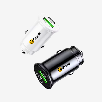 Dual Port Smart Car Charger 3.1A With USB C & USB A - Cool