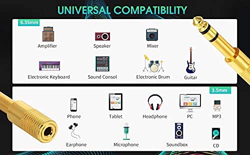 3.5mm to 6.35mm Audio Adapter Set for Headphones & Amps - Connect