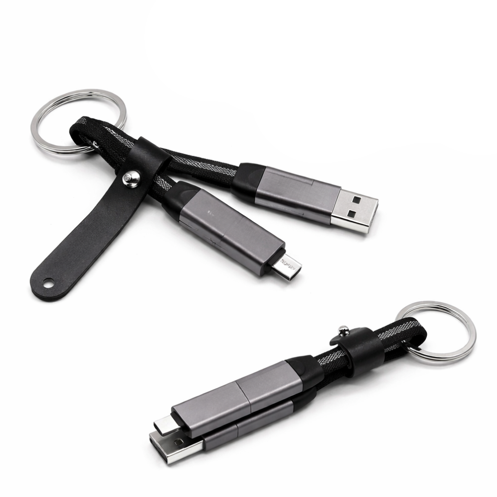 GRUNX braided 6 in 1 OTG cable durable metal connectors keychain cable