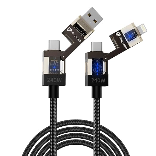 4 in 1 USB-C 240W Fast Charging Cable with LED Indicator - Flow