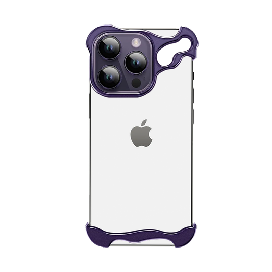 GRUNX Alien ARC Titanium Bumper iPhone case purple rimless open-back design back view iPhone 15 Pro Max India