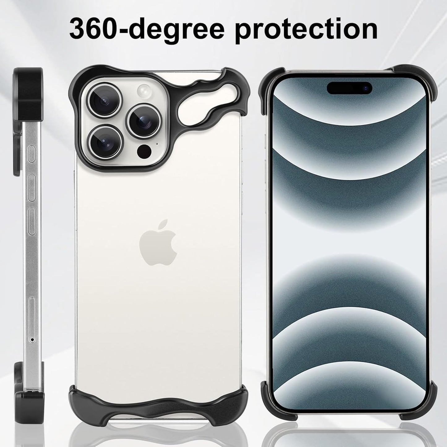GRUNX Alien titanium bumper iPhone 16 Pro Max case showing 360-degree arc protection with raised edges India