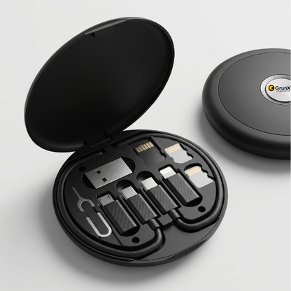 Travel Set  Android and Apple Devices Portable Black Multi-purpose Stuff GrunX in India