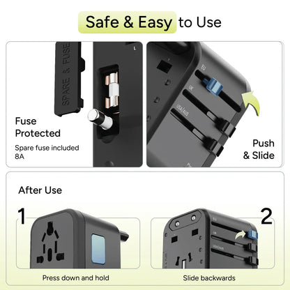 Instructions on how to use a fuse protected electrical device with text and diagrams.