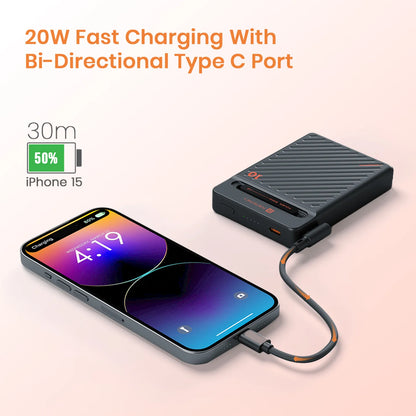 Portronics Wireless & Wired Power bank With Stand - 15W Dual Options