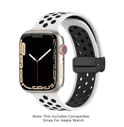 GRUNX Atlanta silicone Apple Watch strap midnight blue white magnetic buckle bracelet liquid silicone all series India