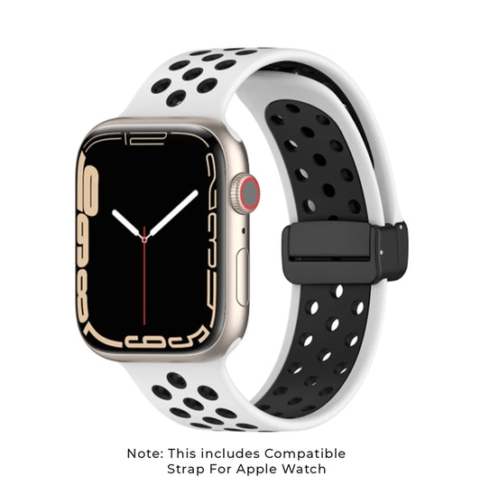 GRUNX Atlanta silicone Apple Watch strap midnight blue white magnetic buckle bracelet liquid silicone all series India