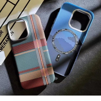 Slim Carbon Fiber iPhone Cover With Checks Design - Jack