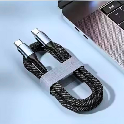 GRUNX Batman 1 meter USB-C cable compact braided design connecting laptop to charger on minimal desk India