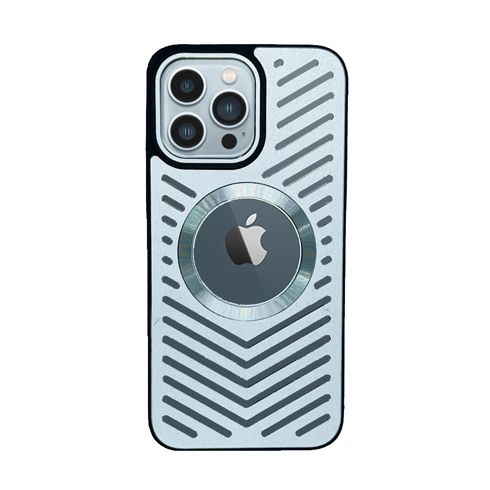 GRUNX Beast loaded metal iPhone case gray MagSafe compatible hollow cooling design back view India