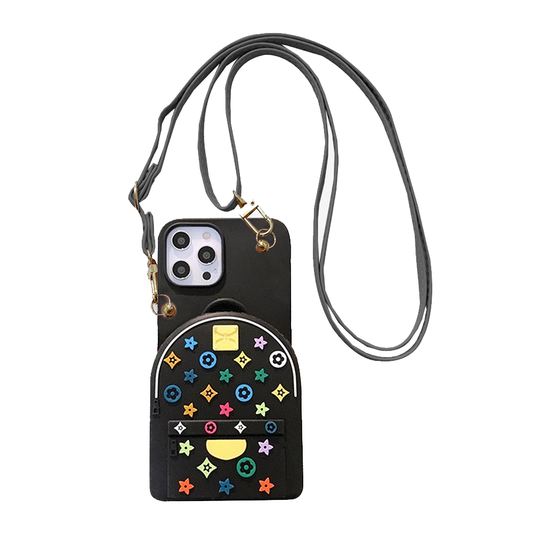 GRUNX Bella cute luxury 3D crossbody wallet iPhone case with adjustable strap front view India