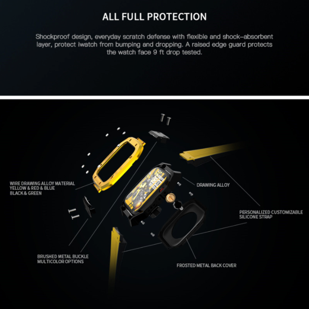 GRUNX Bumblebee silicone Apple Watch strap yellow smartwatch with manual unboxing India GrunX