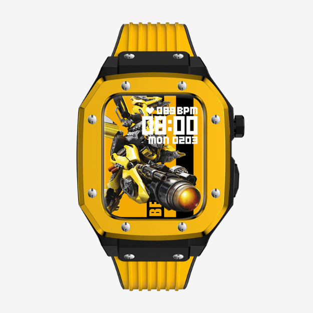 GRUNX Bumblebee silicone Apple Watch strap yellow front view smartwatch rugged protective India