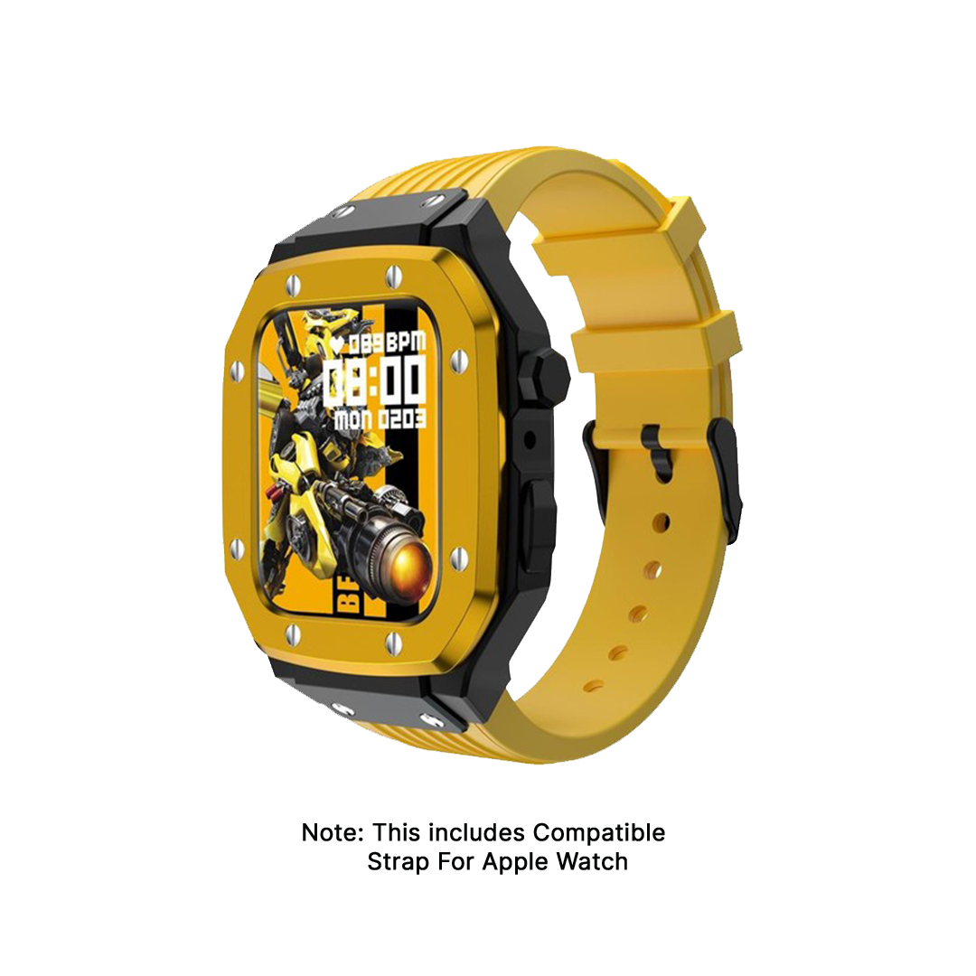 GRUNX Bumblebee silicone Apple Watch strap yellow steel magnetic buckle compatible Apple Watch Series 4 5 6 7 8 9 Ultra 44 45mm India