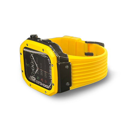 GRUNX Bumblebee silicone Apple Watch strap yellow side view smartwatch raised edge guard India