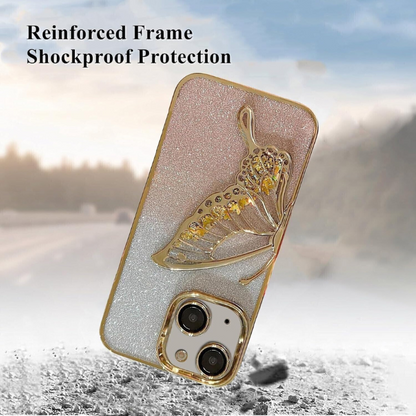 GRUNX Butterfly glitter quicksand iPhone case pink raised screen and camera protection iPhone 14 Pro India