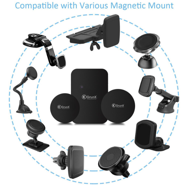 GRUNX Buzz magnetic disc securing phone on car mount during drive on Indian highway showing strong magnetic hold