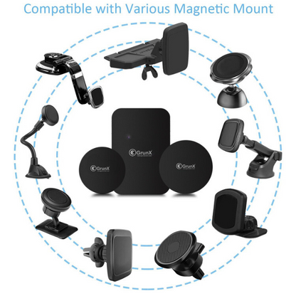 GRUNX Buzz magnetic disc securing phone on car mount during drive on Indian highway showing strong magnetic hold