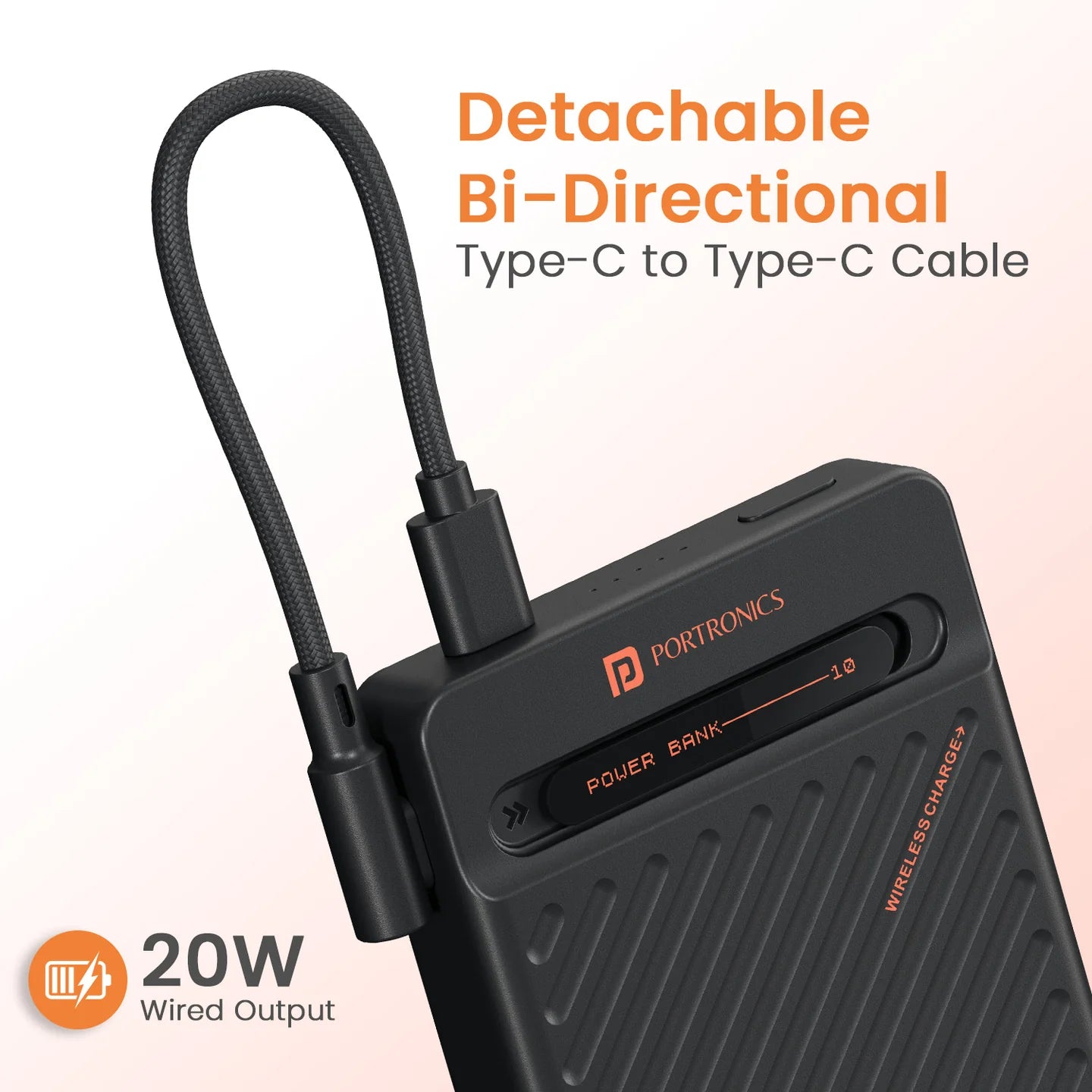 Portronics Wireless & Wired Power bank With Stand - 15W Dual Options