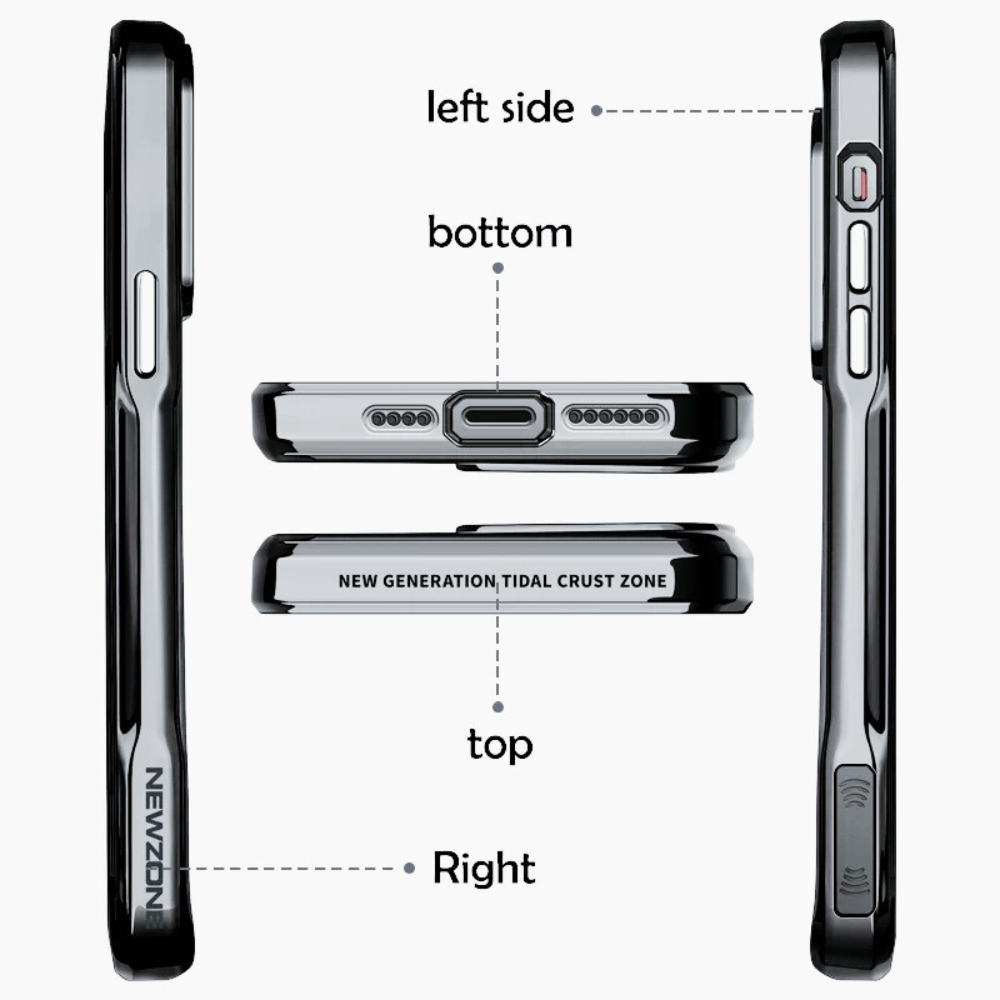 Case and Cover iPhone 13, 13 Plus, 13 Pro, 13 Pro Max  Silver Right, Left, Top and Bottom View Cloud Gate GrunX in India