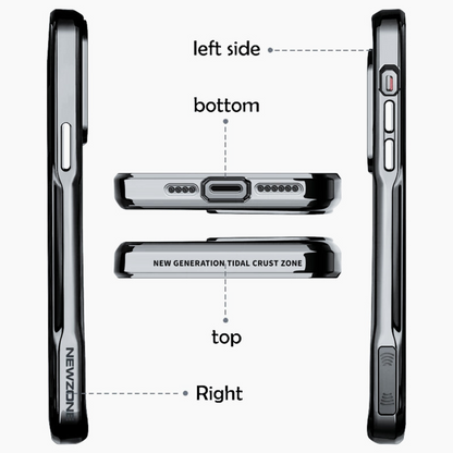 Case and Cover iPhone 13, 13 Plus, 13 Pro, 13 Pro Max  Silver Right, Left, Top and Bottom View Cloud Gate GrunX in India