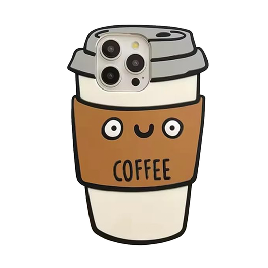 GRUNX Coffee 3D coffee cup waterproof iPhone case brown cute cartoon smiling face design India