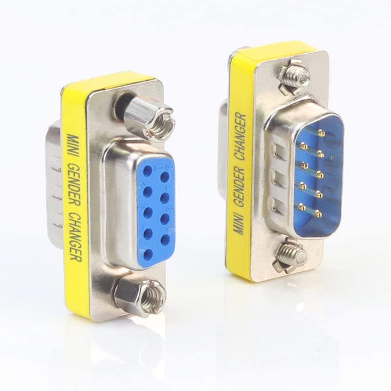 DB9 9-pin male to female mini gender changer adapter pair