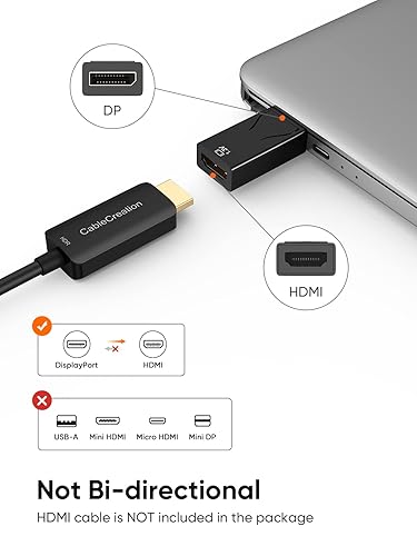 DisplayPort male to HDMI female adapter one-way signal transmission from DisplayPort to HDMI not compatible with USB-A Mini HDMI Micro HDMI or Mini DisplayPort