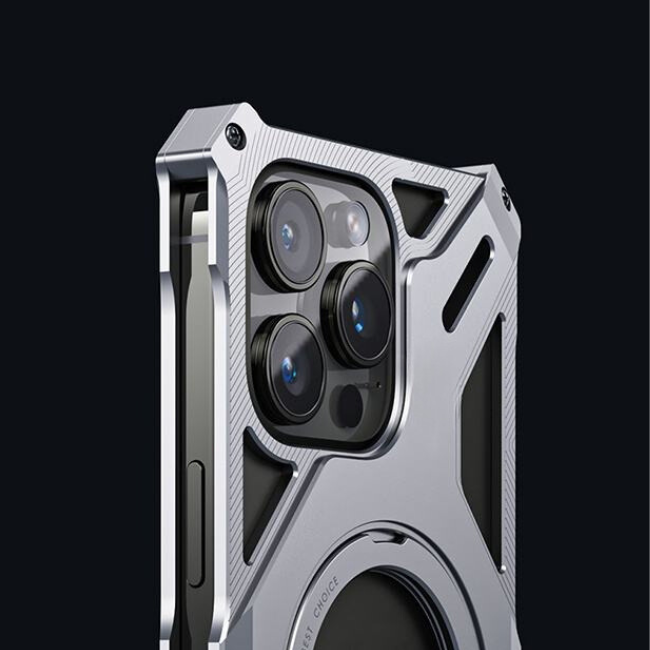 Case and Cover iPhone 13 Pro Max  Silver Raised Edge Dragon GrunX in India