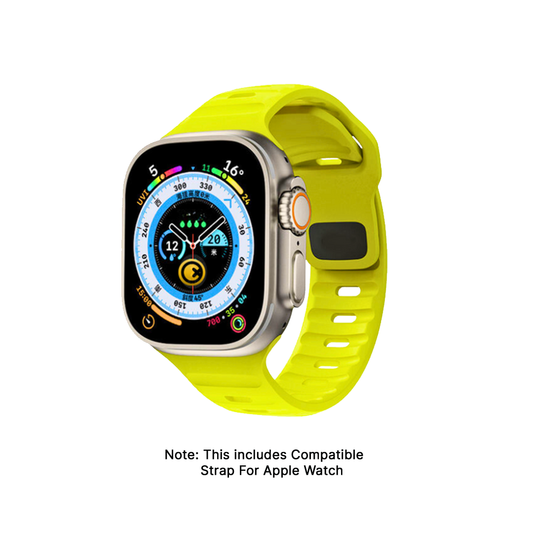 GRUNX Energy soft silicone Apple Watch Ultra strap light green rugged sport band Ultra Series 1 2 42 44 45 49mm India