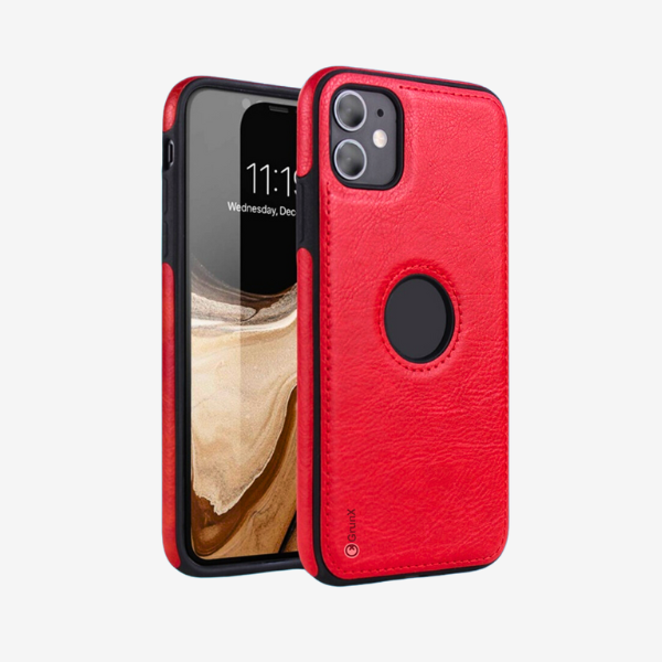 GRUNX Ferrari leather iPhone case slim profile side view raised screen edges and button cutouts India