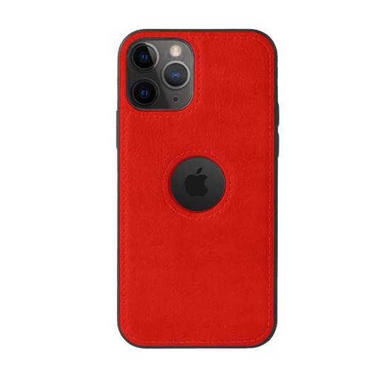 GRUNX Ferrari Vintage Stitch premium leather iPhone case black contrast stitching back view India