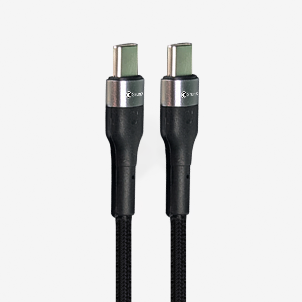 GRUNX Flash 2 meter USB-C cable charging Samsung and OnePlus phone simultaneously with 100W power delivery