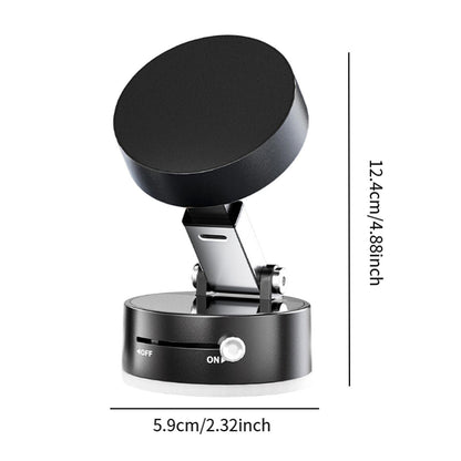 “Black 360° adjustable magnetic car mount and phone holder for dashboards, desks, and workspaces – available at GrunX”