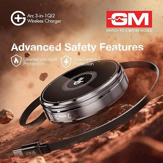 GM 3-in-1 Magnetic Qi2 Wireless Charger for iPhone