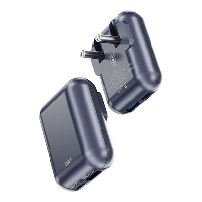 Two GM branded charging devices on a white background