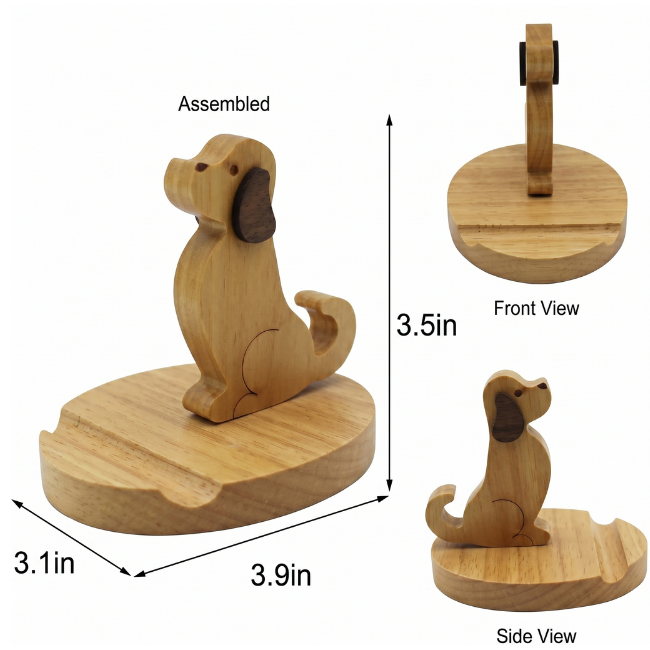 GRUNX Moti durable wooden stand displaying elevated design with phone slot for universal smartphone compatibility with cases India