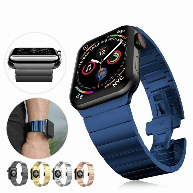 GRUNX Ghost iWatch strap compatibility chart Apple Watch Ultra Series 1 2 blue black silver finishes
