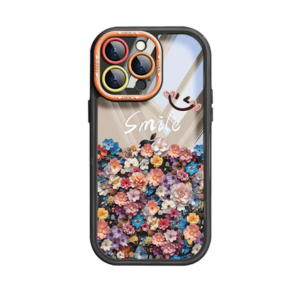 GRUNX Glitter Awesome Flower Pattern Shockproof iPhone case black back view with floral design India