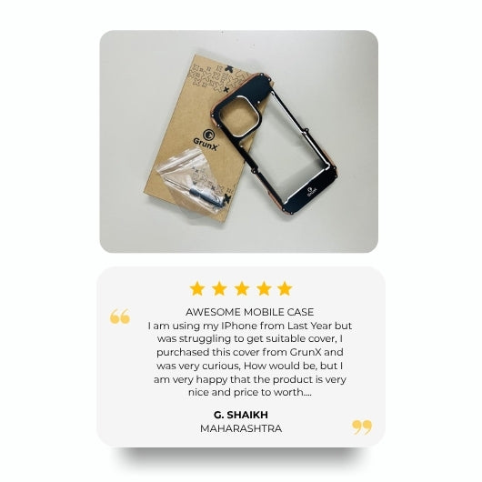 GrunX 5-Star Customer Review - G. Shaikh from Maharashtra - Awesome iPhone Metal Case Review - Value for Money Mobile Cover from GrunX Store